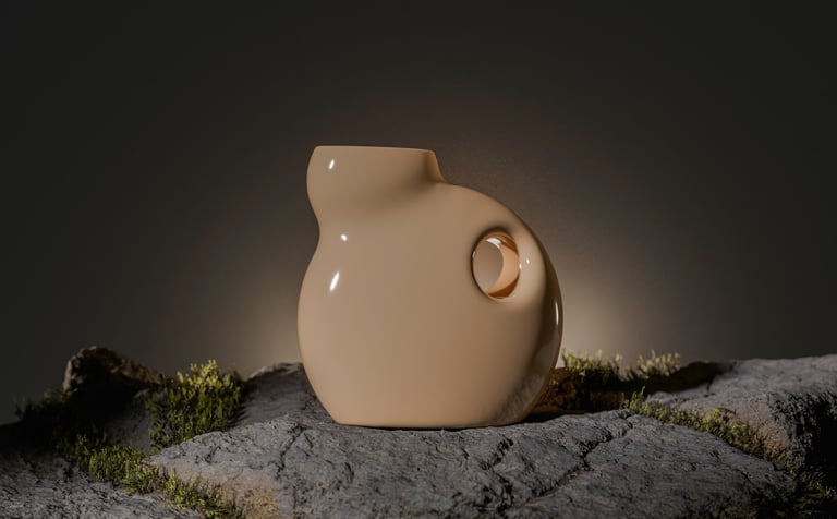 cask vase sculptural decor object modern luxury vase minimalist form contemporary home decor design 