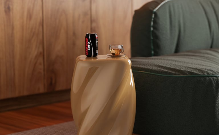 twist drink table modern sculptural side table contemporary furniture design luxury metal table deco