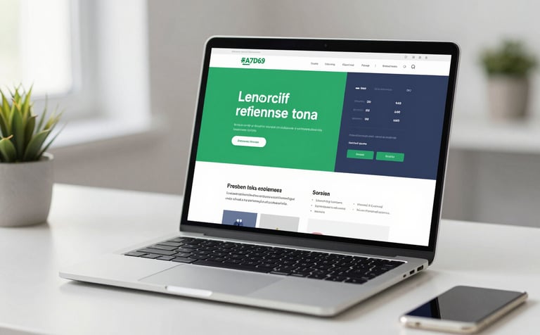 A high-end, minimalist workspace with a sleek laptop showing a website being optimized. The lighting is bright and professional. The color palette includes hints of #3A7D69 and #6D6DAA in the interface design, reflecting digital excellence and maintenance.