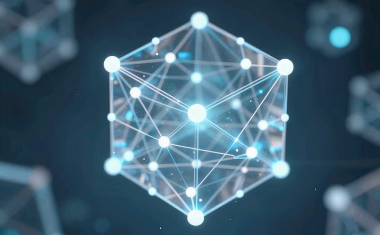 A conceptual digital visualization of glowing interconnected nodes and data streams flowing through a transparent geometric structure. The style is futuristic and trustworthy, emphasizing clarity and data-driven insight, using brand colors #3A8D9B and #F3F7F9.