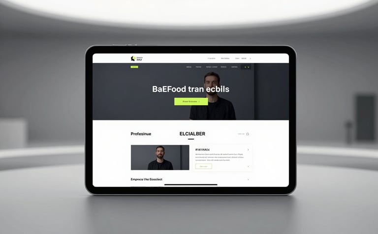 A futuristic studio setting with minimalist architecture. A sleek tablet displays a professional job board interface. The environment uses #1A1A1A and #0A0A0A with subtle #B6FF00 light leaks. Ultra-professional tech aesthetic.