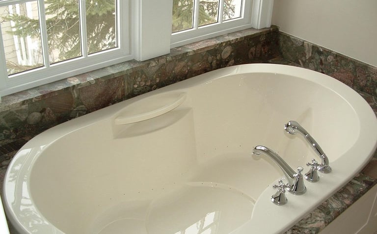 Modern bathroom remodeling project with custom walk in shower & soaking bathtub in Deerfield IL. IL.