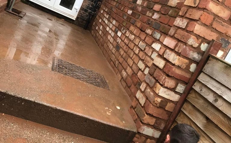 Ornamental brick garden wall in Worcester property