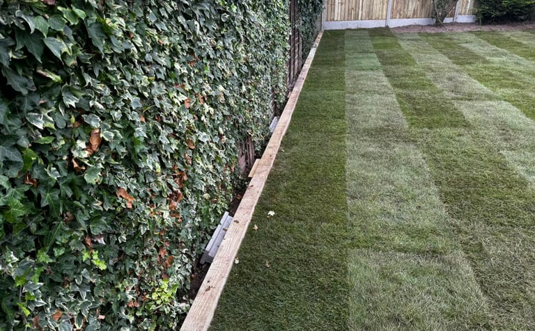 Perfectly level lawn installation in Worcester