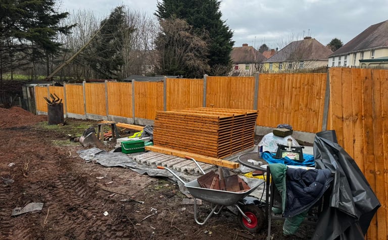 Wooden fence panels and concrete posts in Worcester