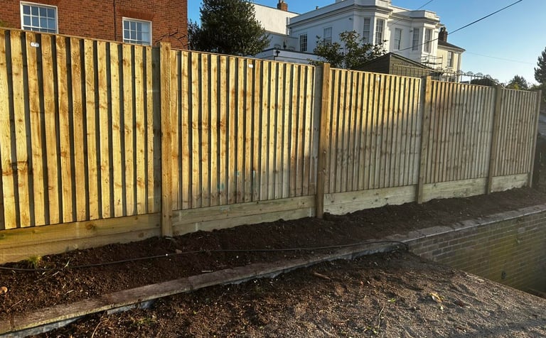 Fence panel replacement in Worcester back garden