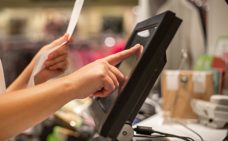 Point of sale system to symbolise AI in retail
