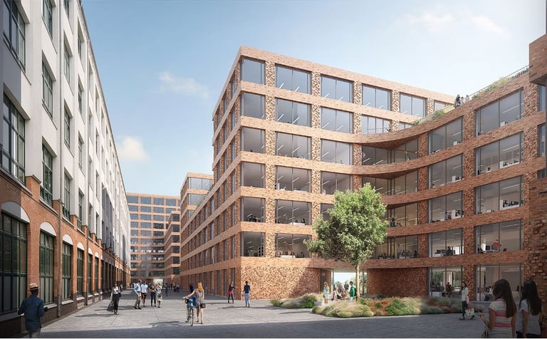 South Towers G5 w Berlinie – wizualizacja dziedzińca między budynkami