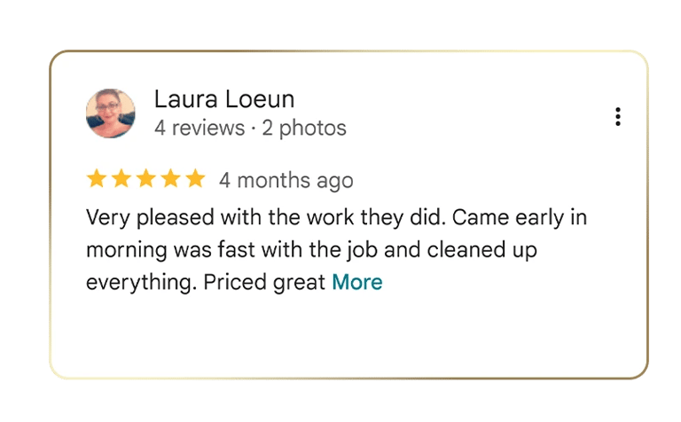 Google Maps review by laura loeun for 5 stars