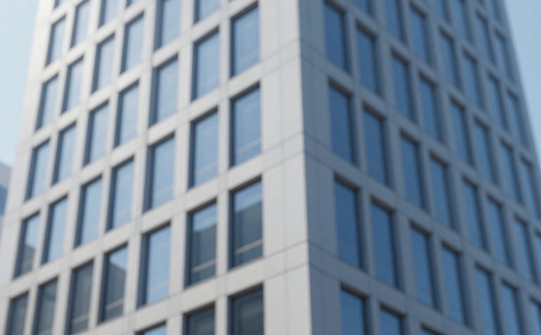 An abstract, professional image featuring architectural lines of a modern office building. The style is clean and intuitive. Soft daylight illuminates the structure, highlighting the brand colors #ECF0F1 and #2C3E50, symbolizing growth and solid foundations.