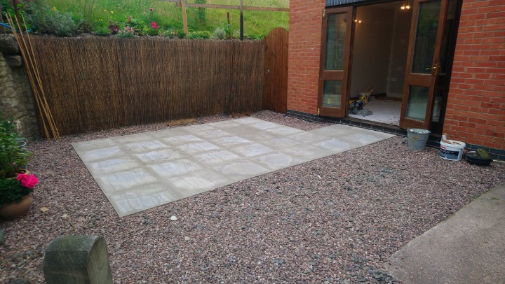 12x10 Concrete slab base with path to house