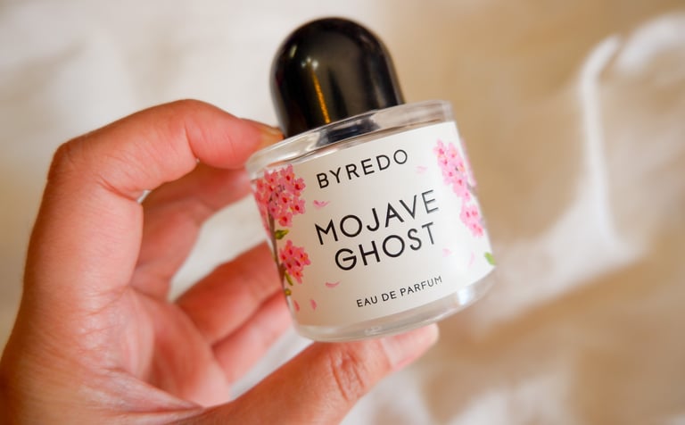 Hand painted Byredo perfume bottle by Handwritten by Belle.