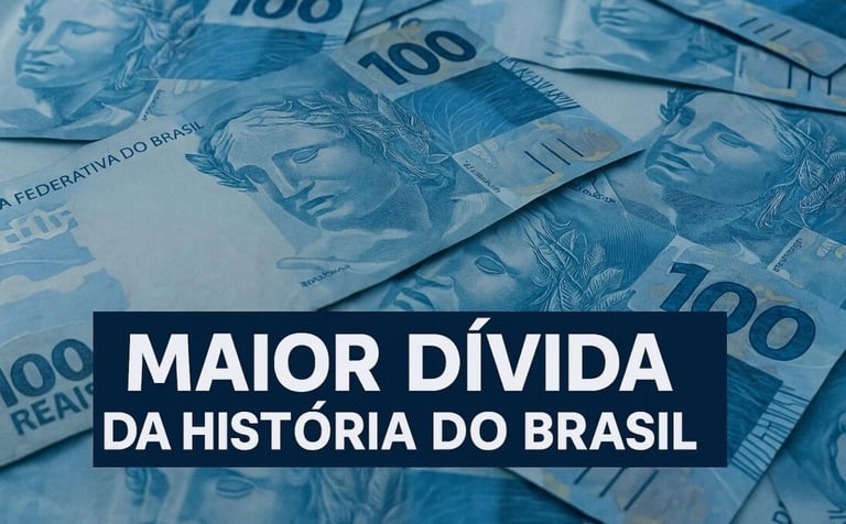 imagem de um texto ilustrando a maior dívida da história do brasil