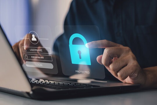 executivo atualizando o sistema de segurança da sua conta bancária.