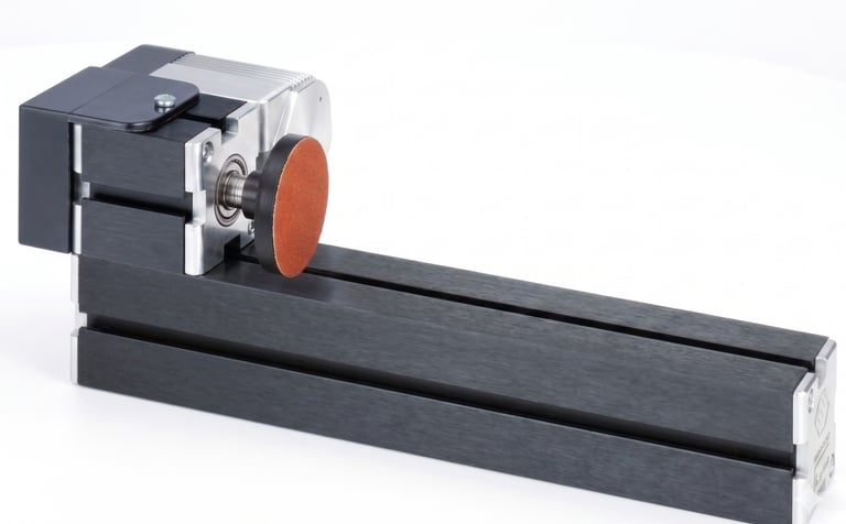 Smoothing wooden block edges with a safe classroom sanding machine station.