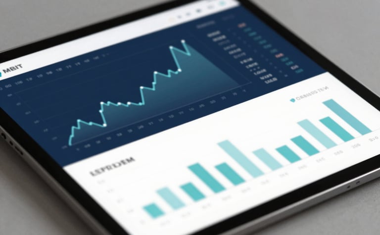 A close-up of a tablet with a complex but beautifully clear data visualization of diverse financial assets. The lighting is soft and sophisticated, using the #0A192F and #587EA3 brand colors to create a sense of professional reliability and trust.