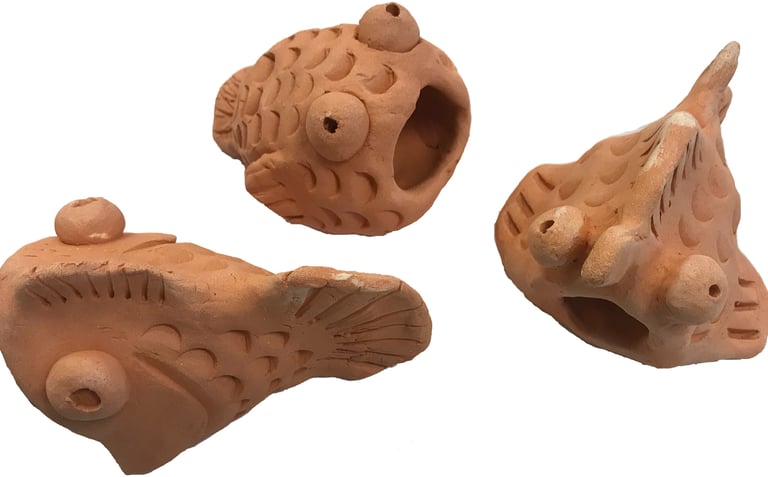 clay made in the shape of a fish