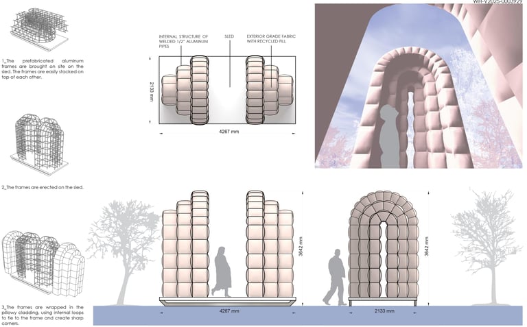 a diagram of a building with a bunch of different types of materials