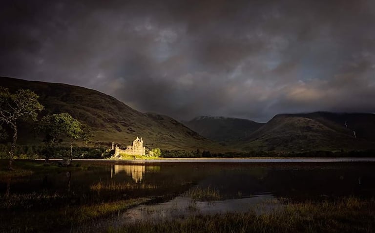landscape photograph of Kilchurn castle on workshop