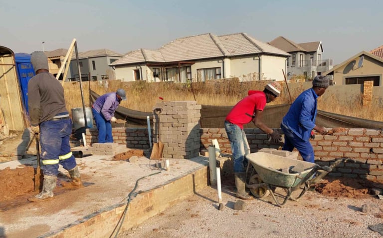 Upper section of construction of new dwelling, Wildtuinpark Estate, Krugersdorp