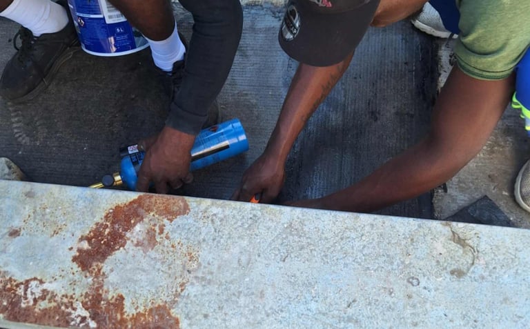 Torch on application waterproofing for flat roof systems Amanzimtoti. Environmental Pro Construction