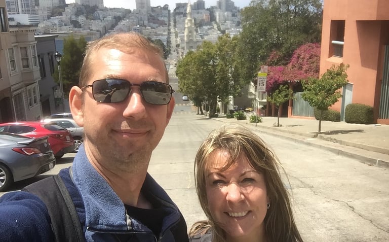 Nick and Tracey taking a selfie in San Francisco