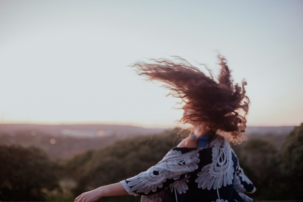 a woman with long hair and a long hair