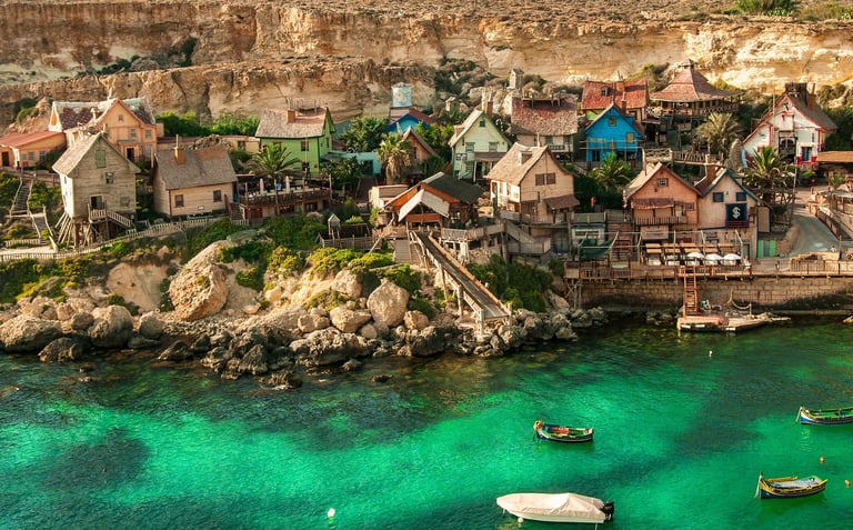 Malta coastline traditional houses and beach Mediterranean island culinary travel destination