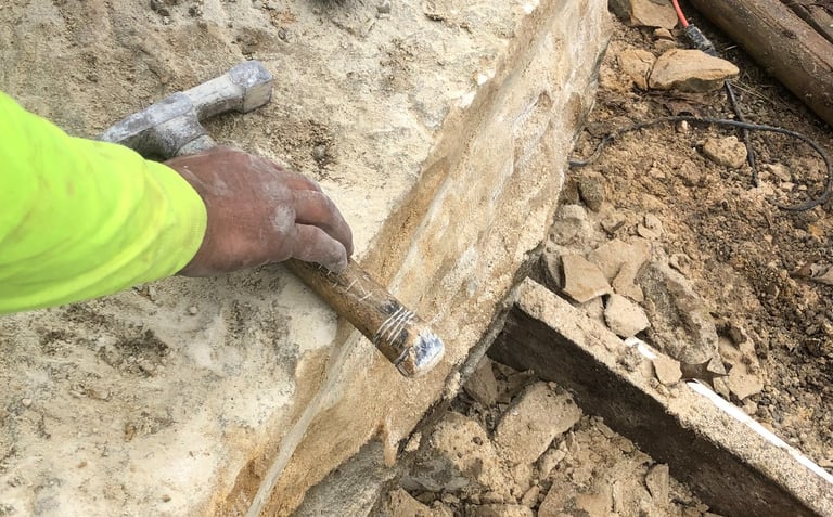 Hand facing Natural Stone