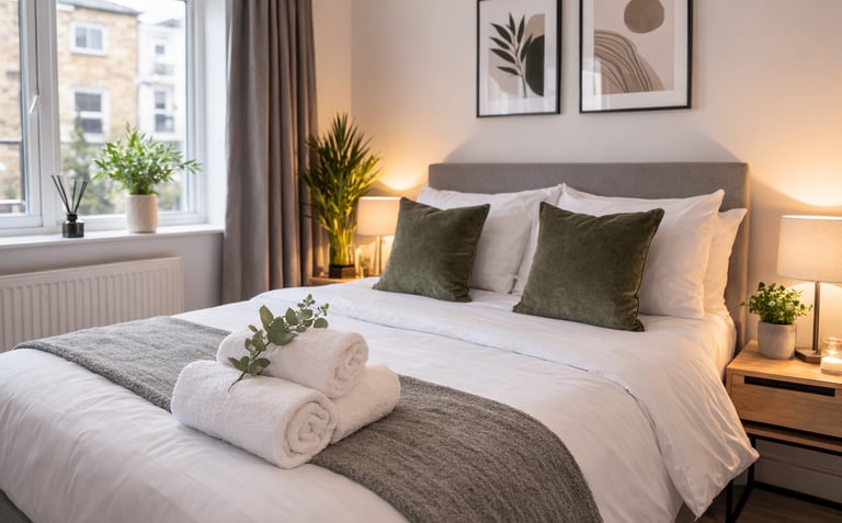 Airbnb cleaning London bedroom guest ready