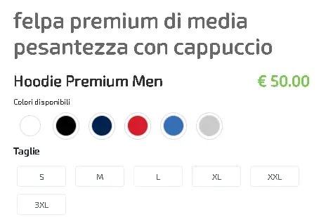 Prezzo felpa con cappuccio pesantezza media premium colr navy