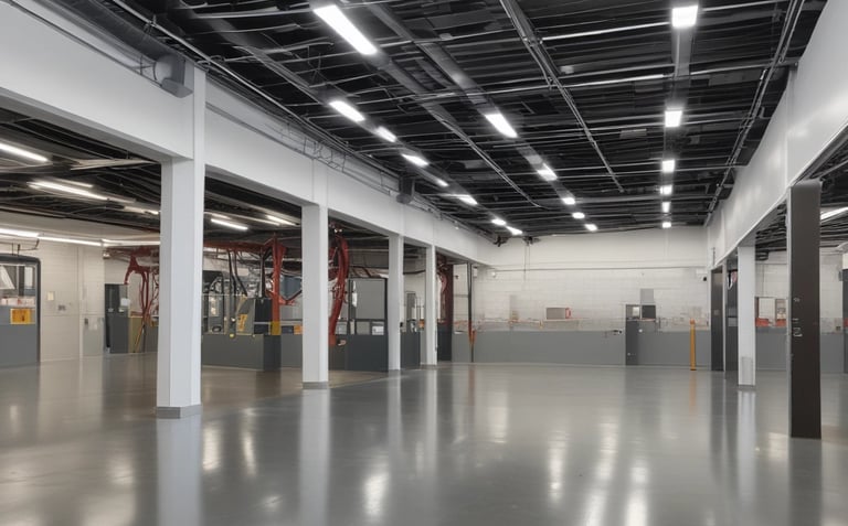 Close-up of a painter applying fresh paint on a wall indoors.
