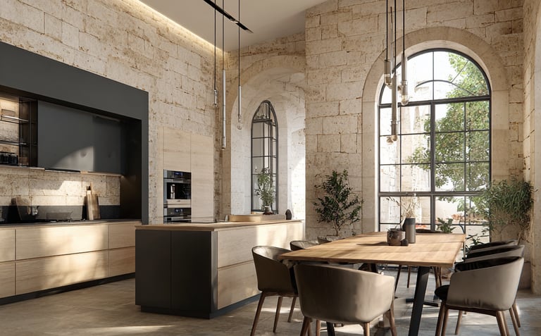 Interior kitchen/furniture Modern luxury interior design Jerusalem  open plan kitchen with bespoke 