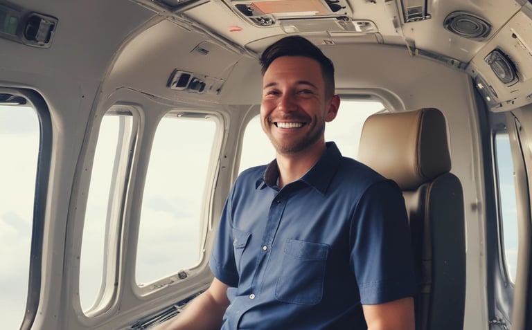 A diverse group of people happily working in various professions like fashion design, aviation, and construction.