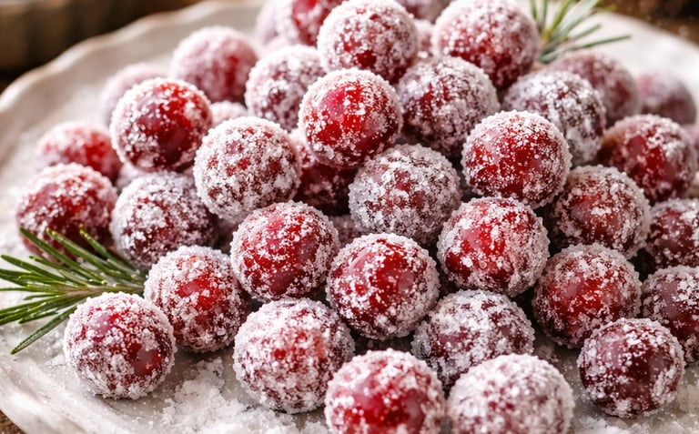 Sparkling candied cranberries viral holiday snack