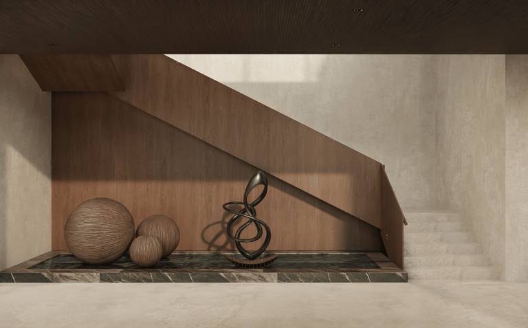 High-end residential stairway design UAE