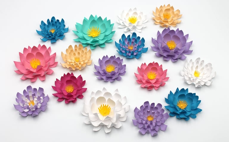 Décors fleurs en papier