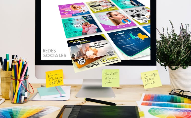 Imagen que muestra procesos creativos de artes para redes
