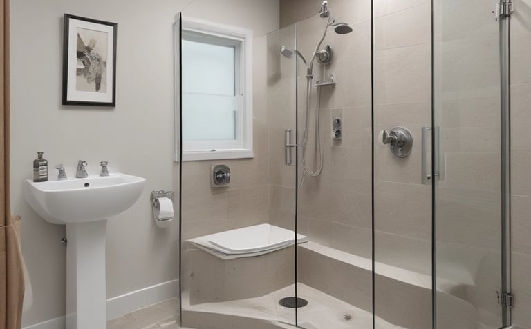 A spacious backyard with a freshly built deck surrounded by green landscaping.