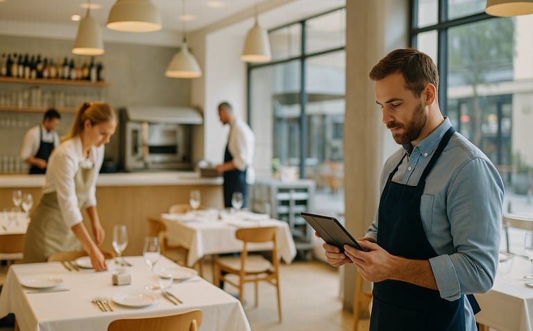 Modern restaurant before opening