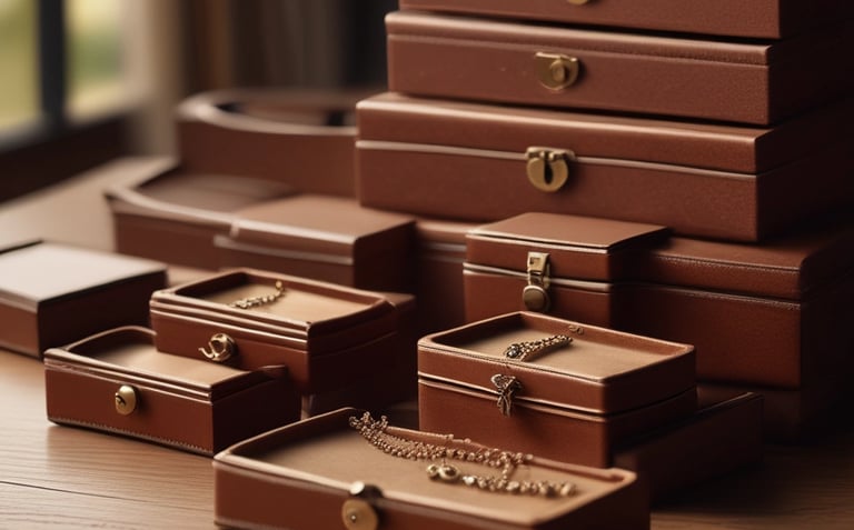 An elegant wooden jewelry box with intricate carvings.