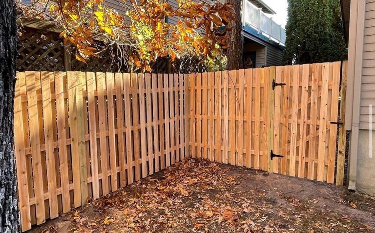 wood fenced in area