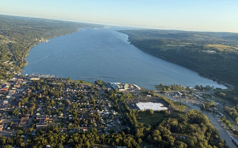Hot air balloon ride over Watkins Glen, NY
