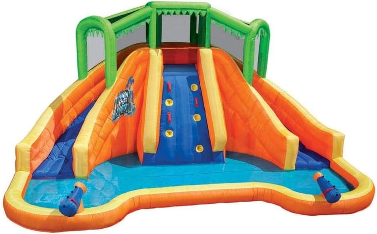 Banzai Twin Falls Lagoon, Length: 16 ft 8 in, Width: 11 ft 10 in, Height: 8 ft 4 in, Inflatable Outd