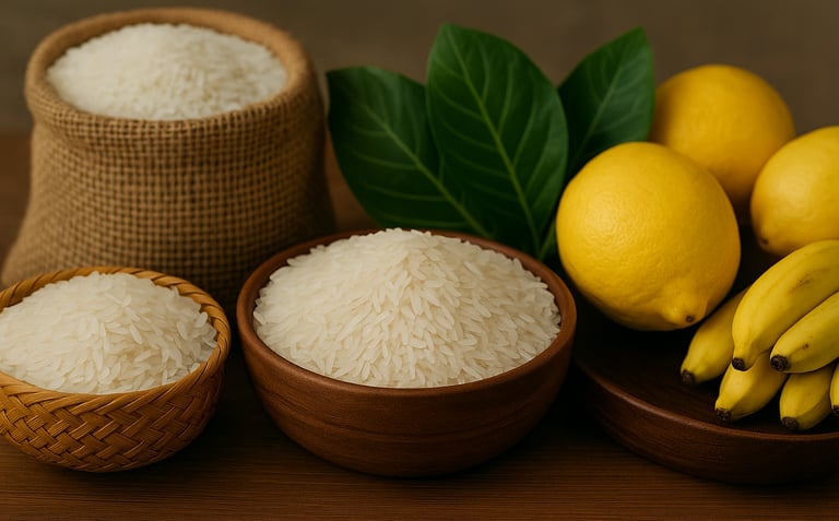 a bunch of bananas and lemonade in a bowl
