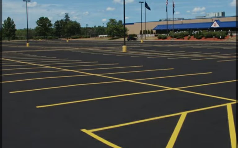 NEWLY STRIPED PARKING LOT