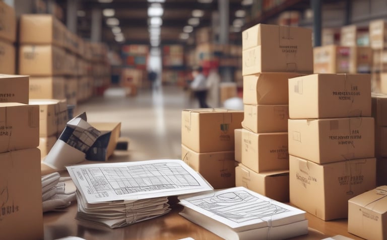 Quality control specialist inspecting textile samples in a bright modern facility.