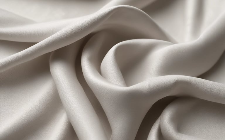 Quality control specialist inspecting textile samples in a bright modern facility.