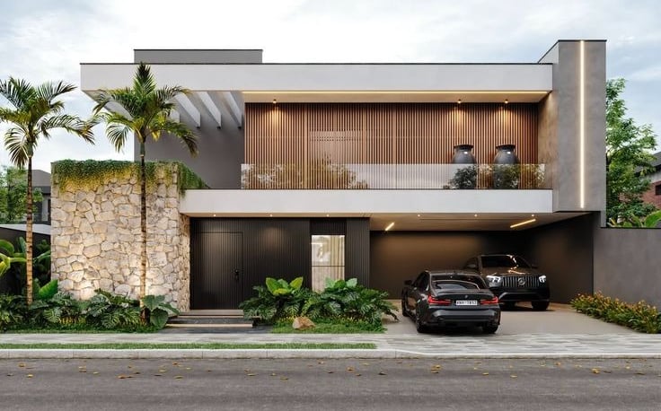Modern Architecture- Front View of Modern Villa/ Bungalows