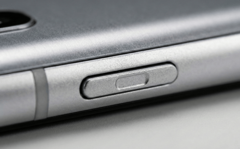 Botão de energia com sensor biométrico do Galaxy A17.